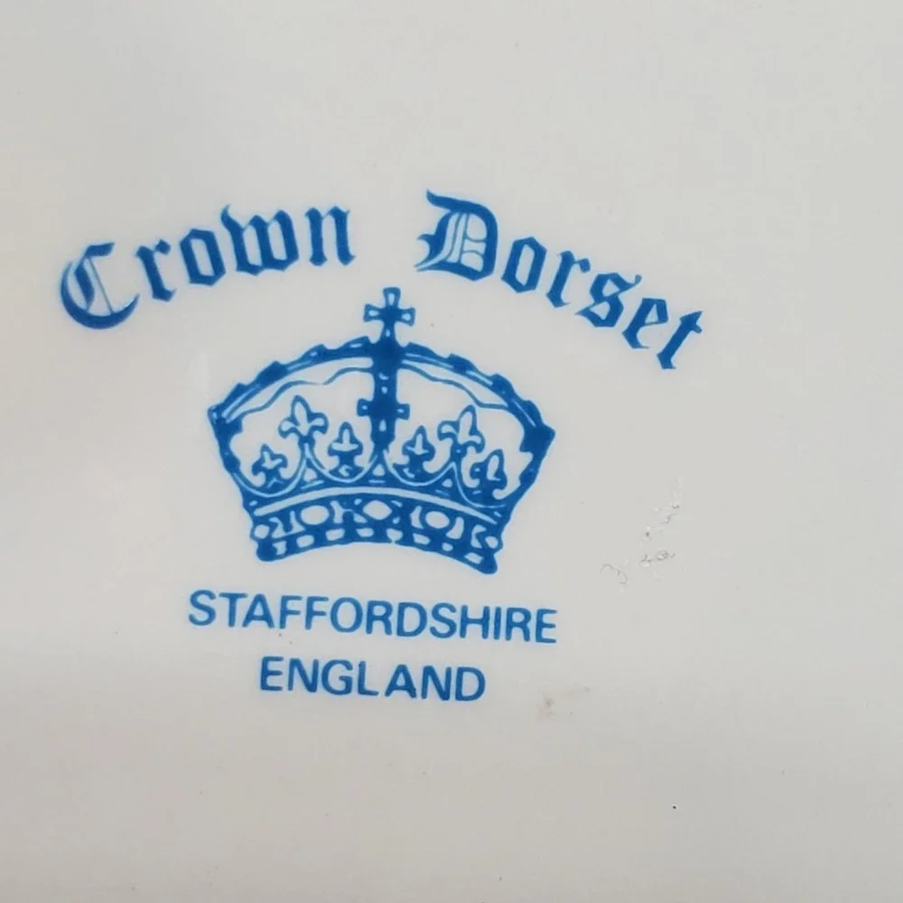 Crown Dorset Teapot Staffordshire England Pink Rose Black‎ Floral Gold Gilt Trim